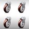 Service Caster 5 Inch SS Maroon Polyurethane Wheel Swivel Bolt Hole Caster Set SCC-SSBH20S514-PPUB-MRN-4 - alternate 1